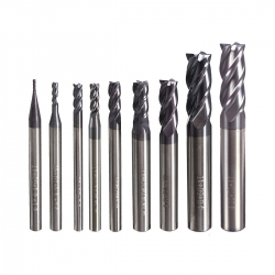 Drillpro 4 Flutes Tungsten Carbide End Mill Set Straight Shank CNC tool 1MM-10MM