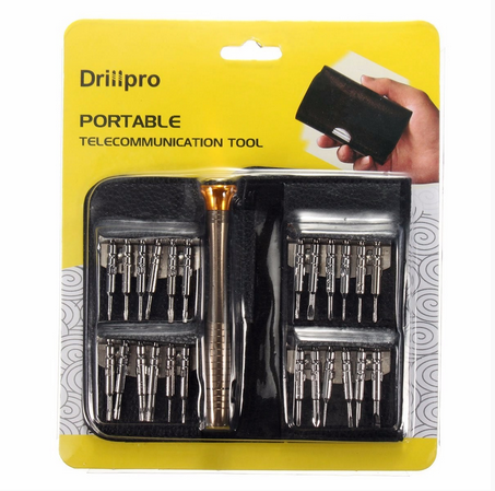 Drillpro 25 in 1 Precision Screwdrivers Set,Repair opening Tool Kit - Torx Phillips Screwdriver Bag for Mobile
