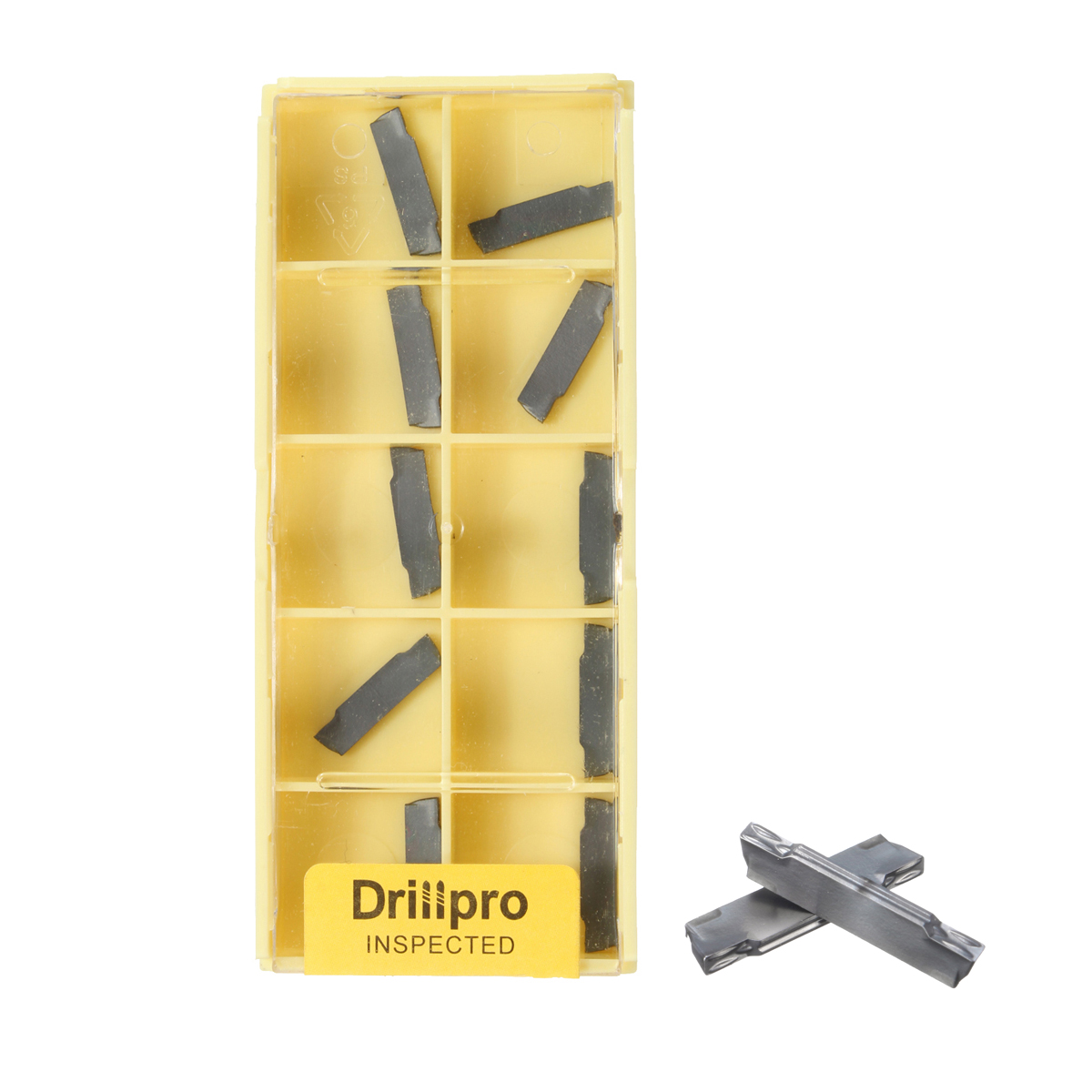 Drillpro 10pcs MGMN150-G 1.5mm CNC Lathe Grooving Carbide Blades Cutting Insert