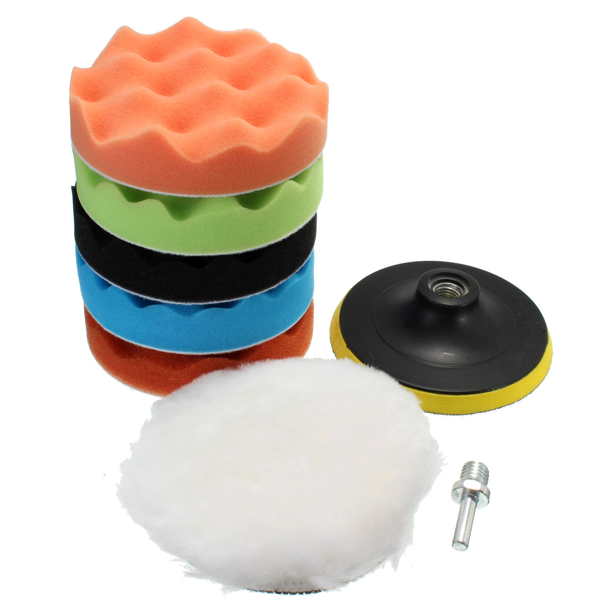 Drilpro Sponge Polishing Waxing Buffing Pads Kit Set Compound For Auto Car