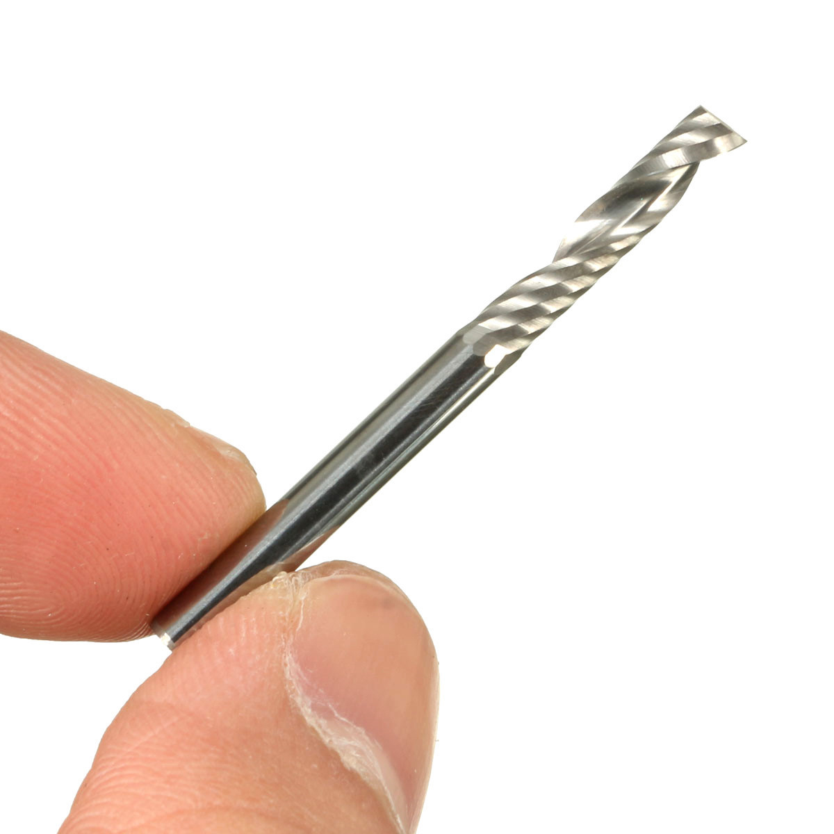 10x 1/8" 1mm Double Flute Spiral Cutter Carbide Flat Nose End Mill CNC Router HL