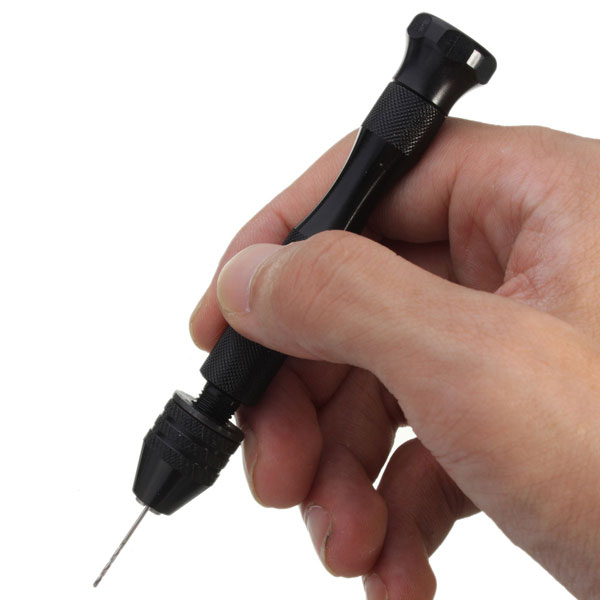 Aluminum Mini Micro Hand Drill Keyless Chuck 10pcs Twist Drills Rotary Tools