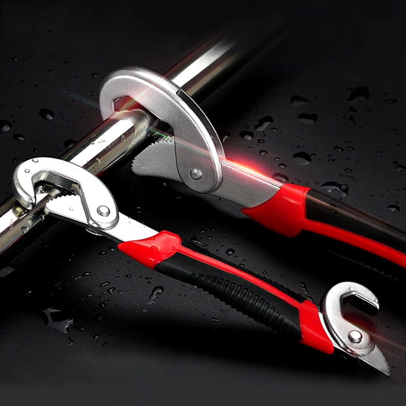 2Pcs Multifunction Quick Snap'N Grip Wrench Adjustable Wrench Spanner Tools Set