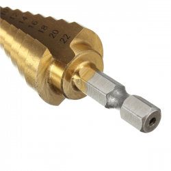 Drillpro Titanium HSS Spiral grooved Step Drill drills Bit Hex Shank Cut Cutter Tool Kit