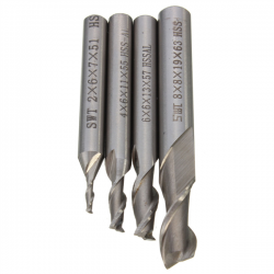 Drillpro 2 Flute HSS & Aluminium End Milling Cutter CNC Bit 2mm-8mm Mills Engraving Tools