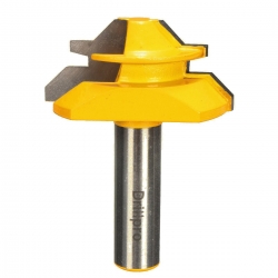 Drillpro 45° Medium Lock Miter Router Bit 3/4' Stock 1/2' Shank Joint Woodworking Cutter
