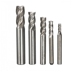 Drillpro 5Pcs HSS CNC Straight Shank 4 Flute End Mill Cutter Drill Bit Tool 4/6/8/10/12mm