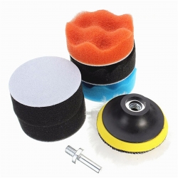 Drillpro 8Pcs 3Inch Sponge Waxing Polishing Buffing Buffer Pad Kit For Car Polisher