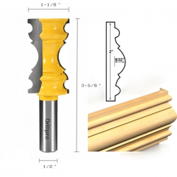 Drillpro 1/2' Large Elaborate Chair Rail Molding Router Bit