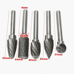 Drillpro 5x Tungsten Carbide Rotary Drill Bit Point Burr Grinder Cutter 12mmx6mm