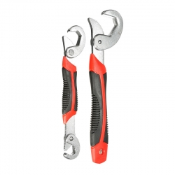 HOMEGOAL 2Pcs Portable Adjustable Quick Snap and Grip Wrench Universal Wrench Set 